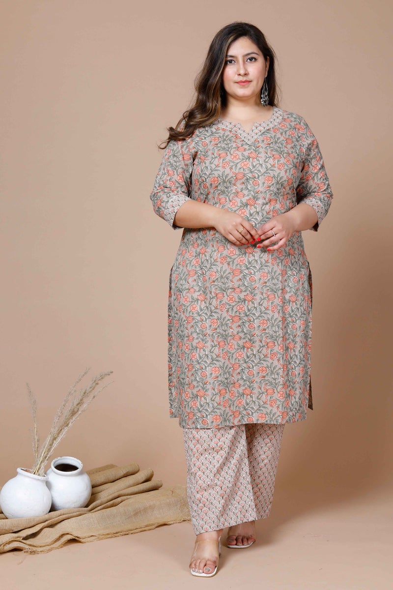 Miravan Floral Printed Kurta and Palazzo Set for Women - Image 1